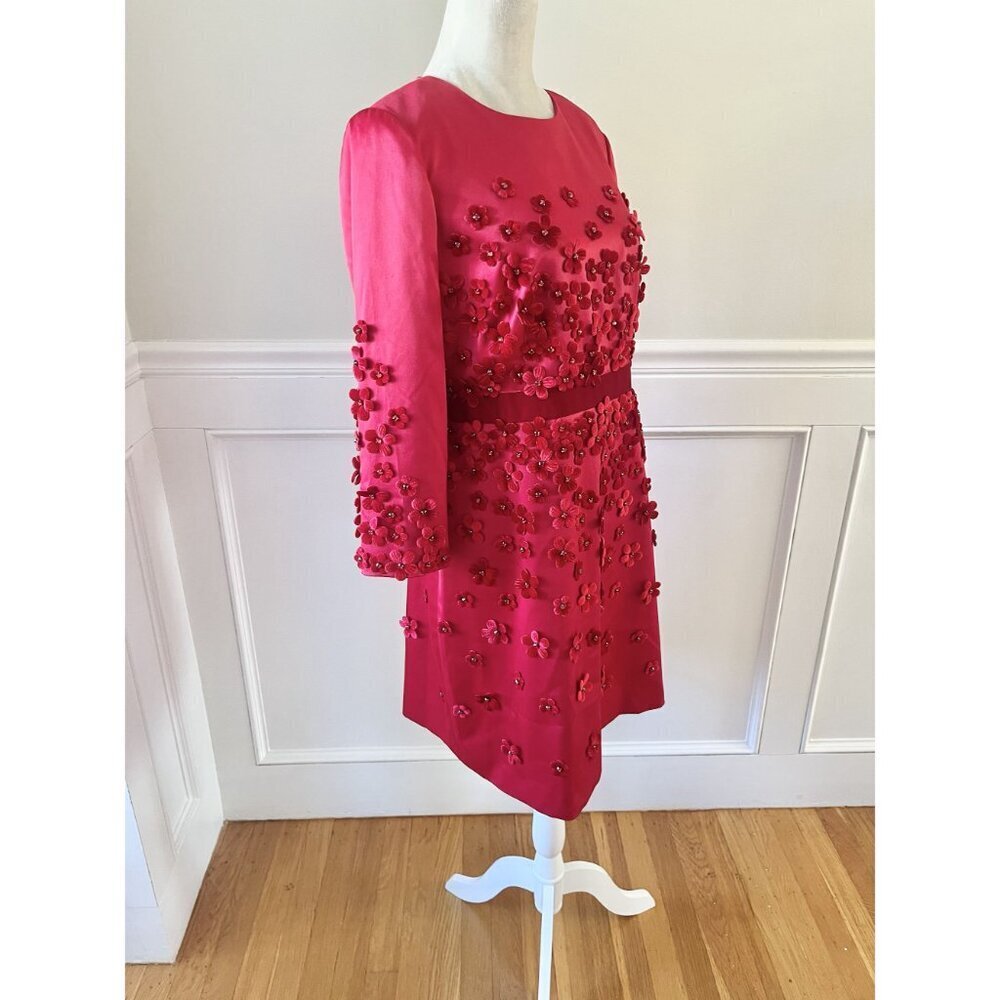 Hobbs London Lavinia Dress Hand Sewn Floral Red 10 - Picture 8 of 13